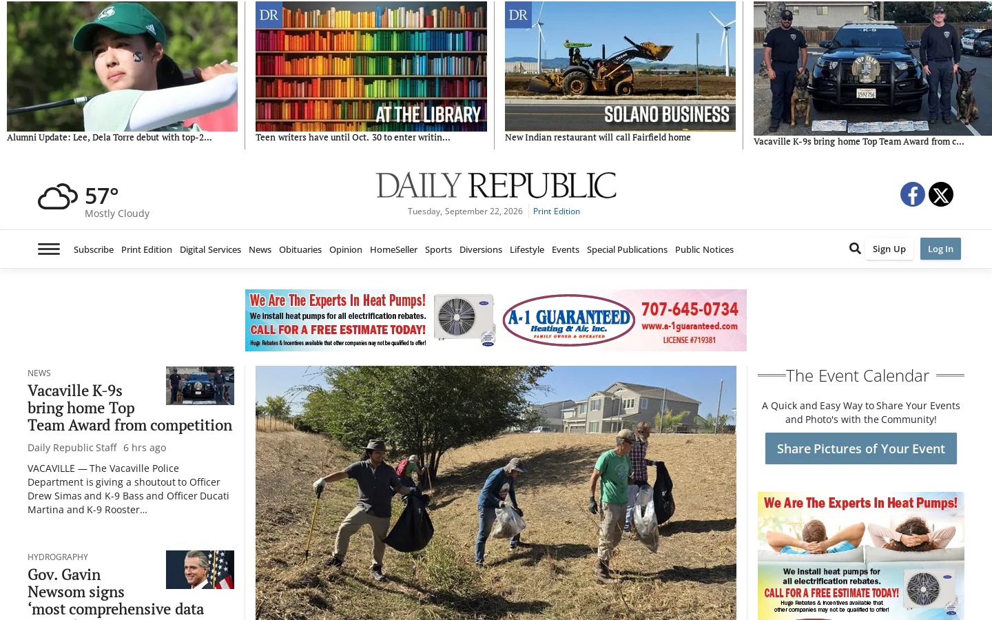 Daily Republic Homepage screenshot
