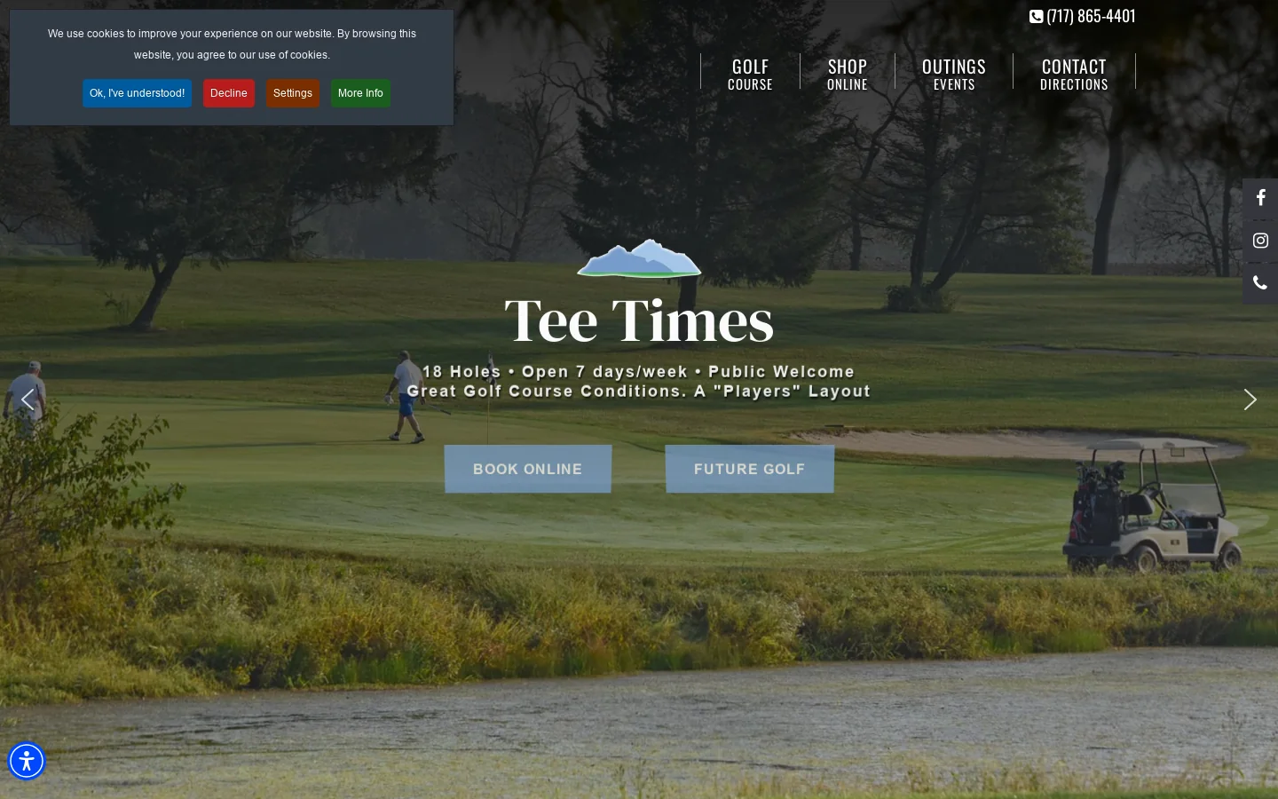 Blue Mountain Golf Course Homepage screenshot