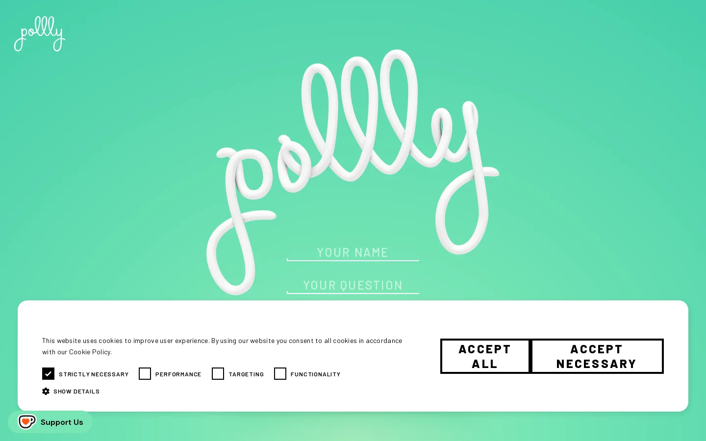 pollly Homepage screenshot