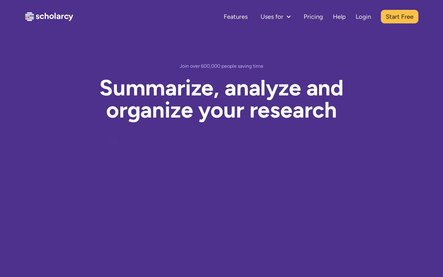 Scholarcy Homepage screenshot
