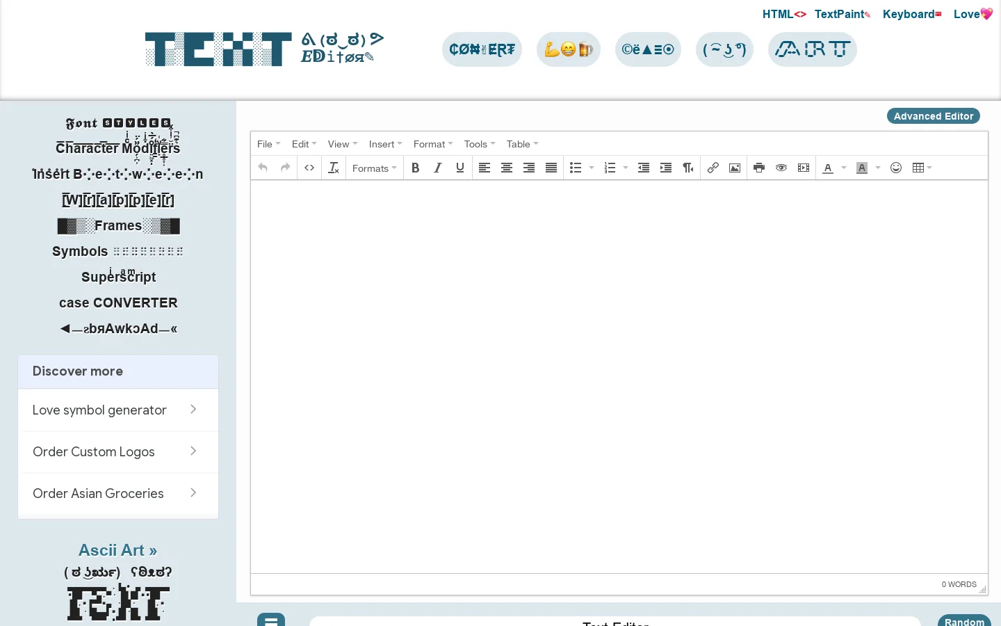 Online Text Editor and Converter ♥ 𝐓𝐞𝐱𝐭 𝐄𝐝𝐢𝐭𝐨𝐫 Homepage screenshot