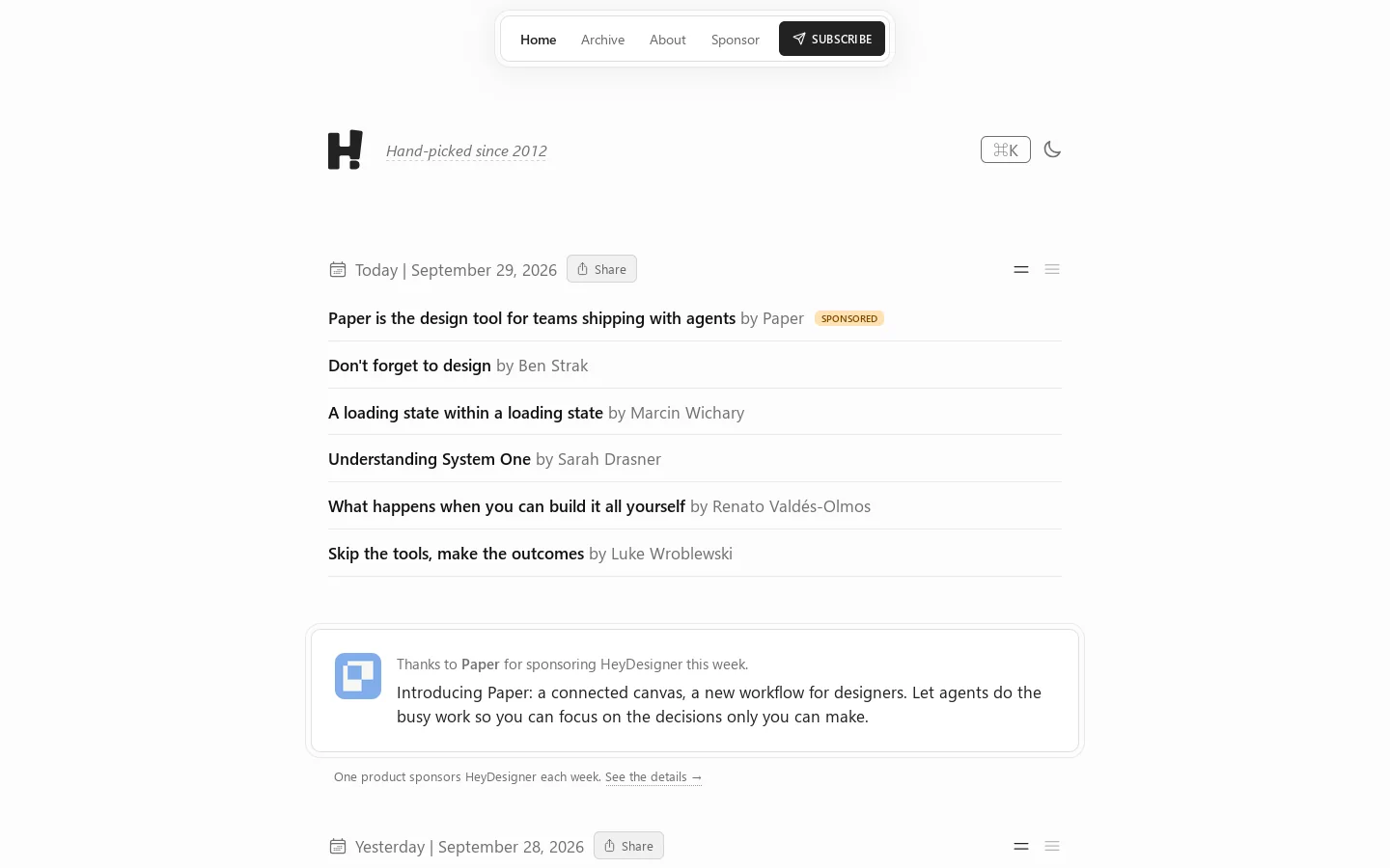 HeyDesigner Homepage screenshot
