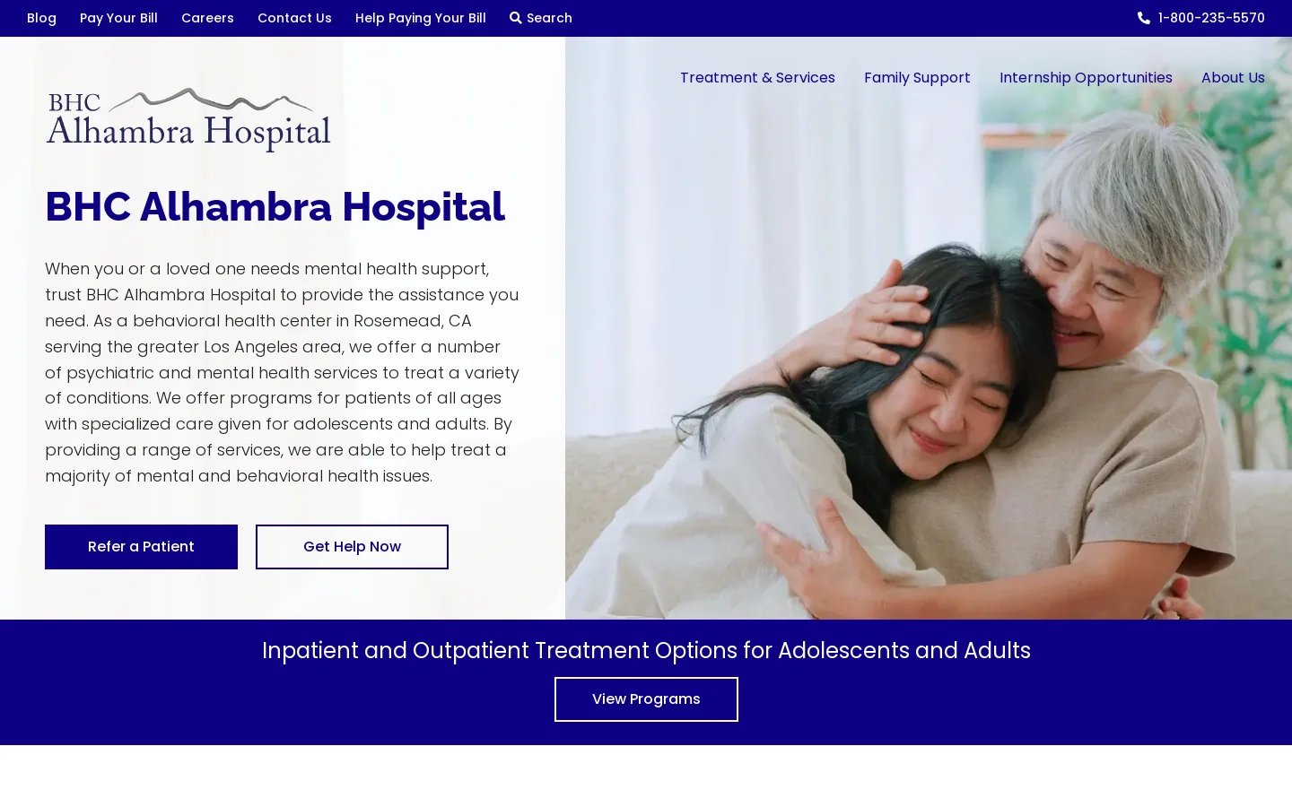 BHC Alhambra Hospital Homepage screenshot