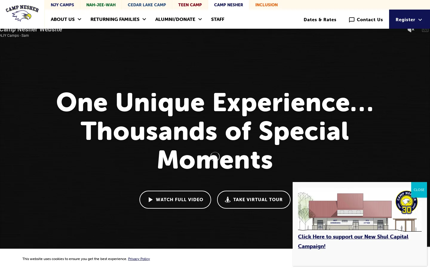 Camp Nesher Homepage screenshot