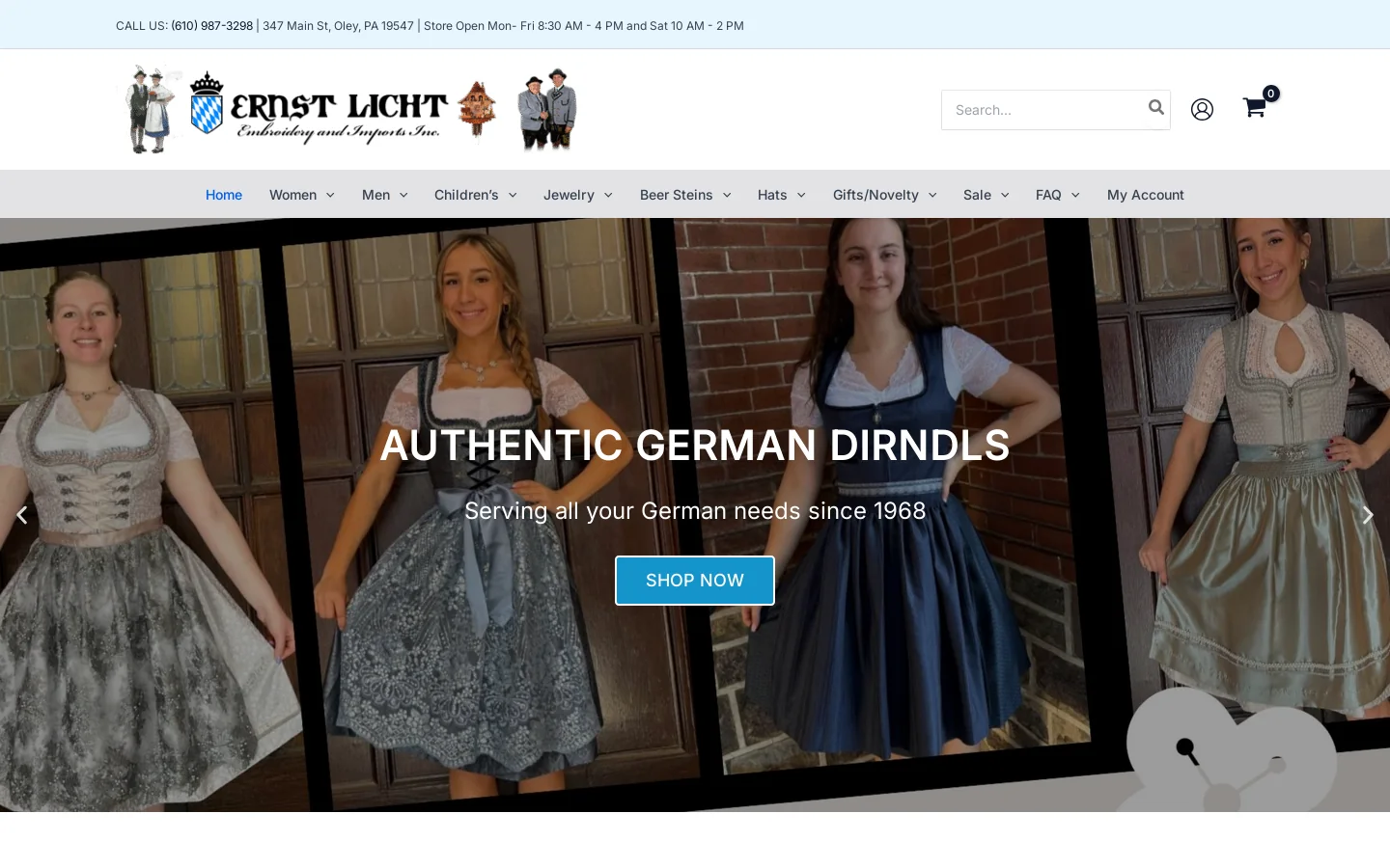 Ernst Licht Homepage screenshot