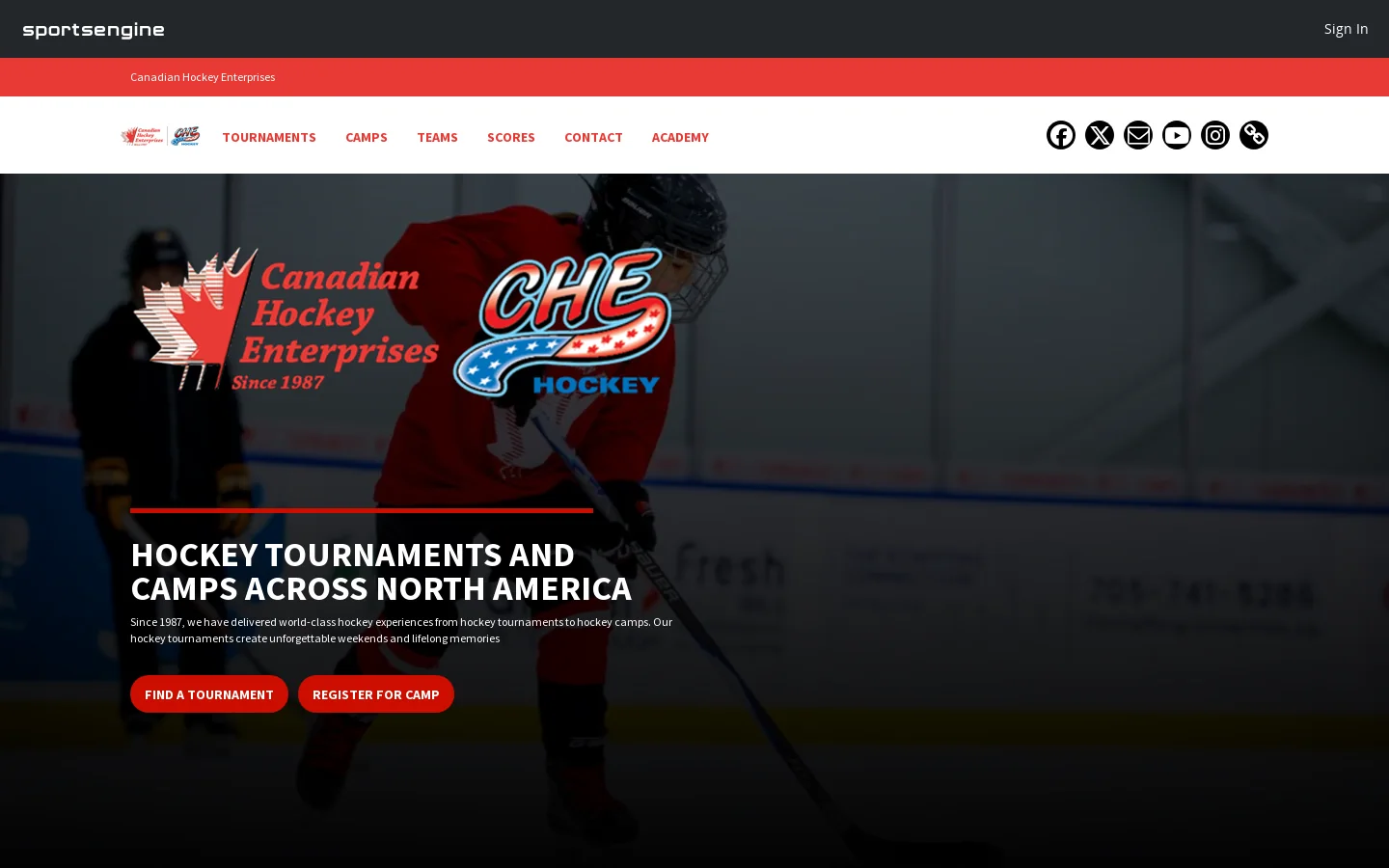 Canadian Hockey Enterprises Homepage screenshot