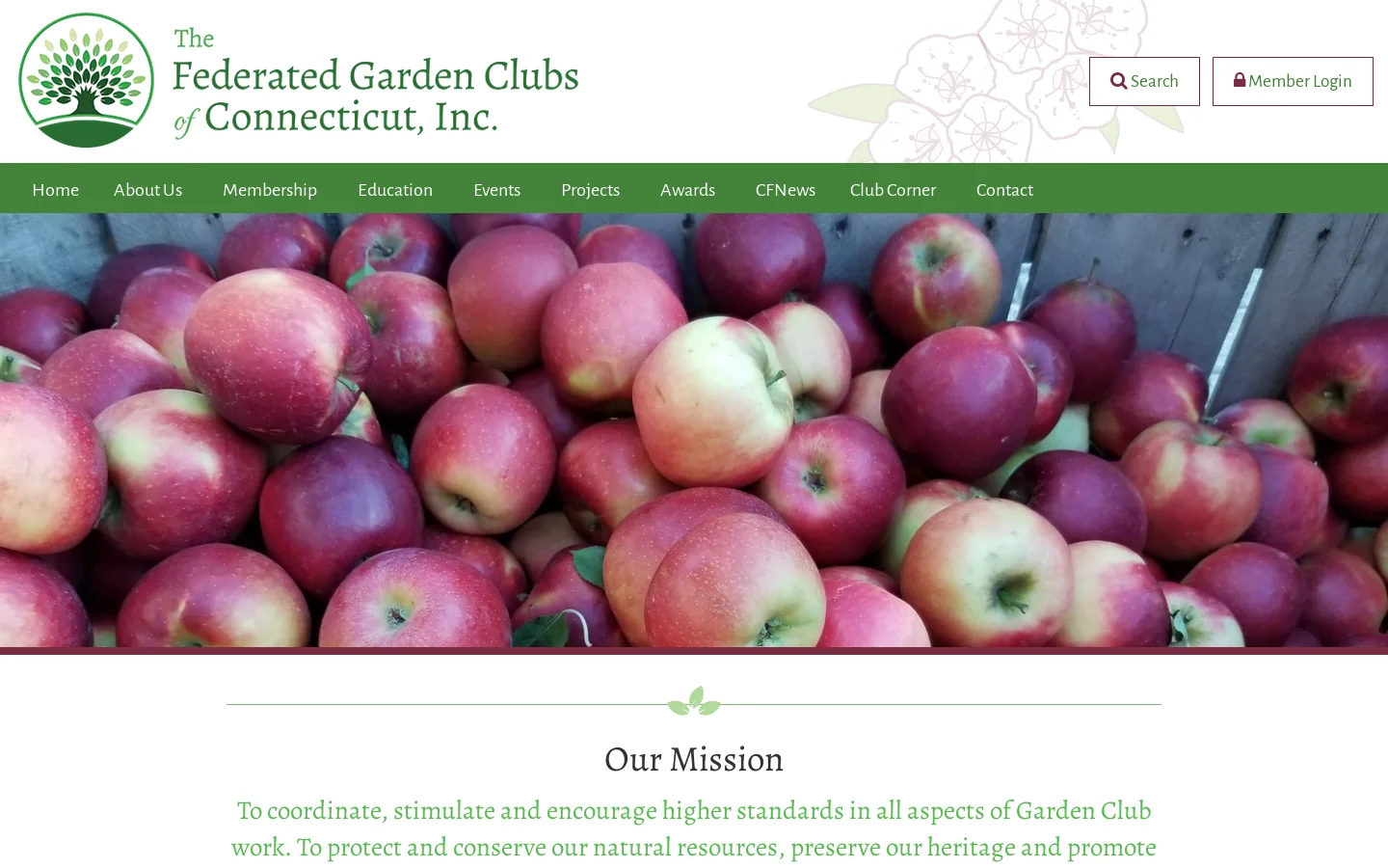 Federated Garden Clubs of CT Homepage screenshot
