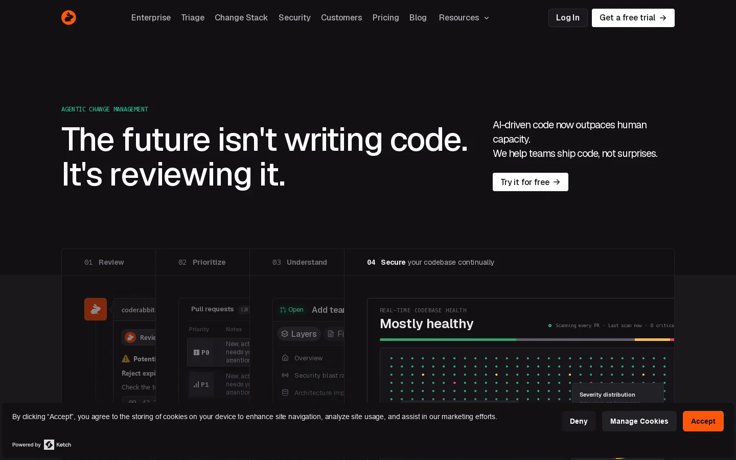 CodeRabbit Homepage screenshot