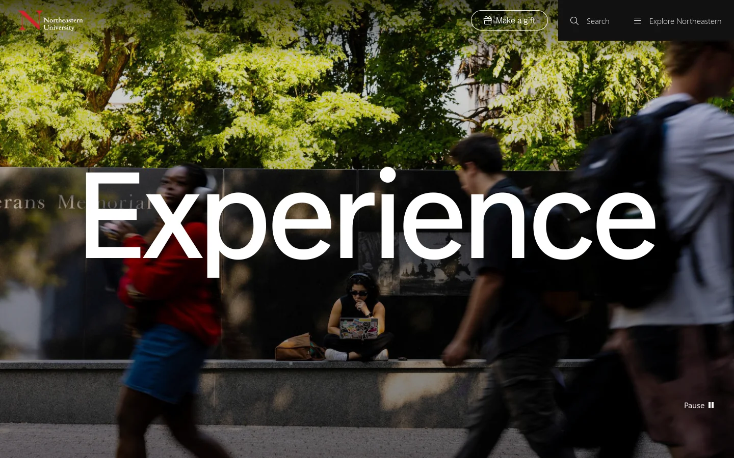 Northeastern University Homepage screenshot