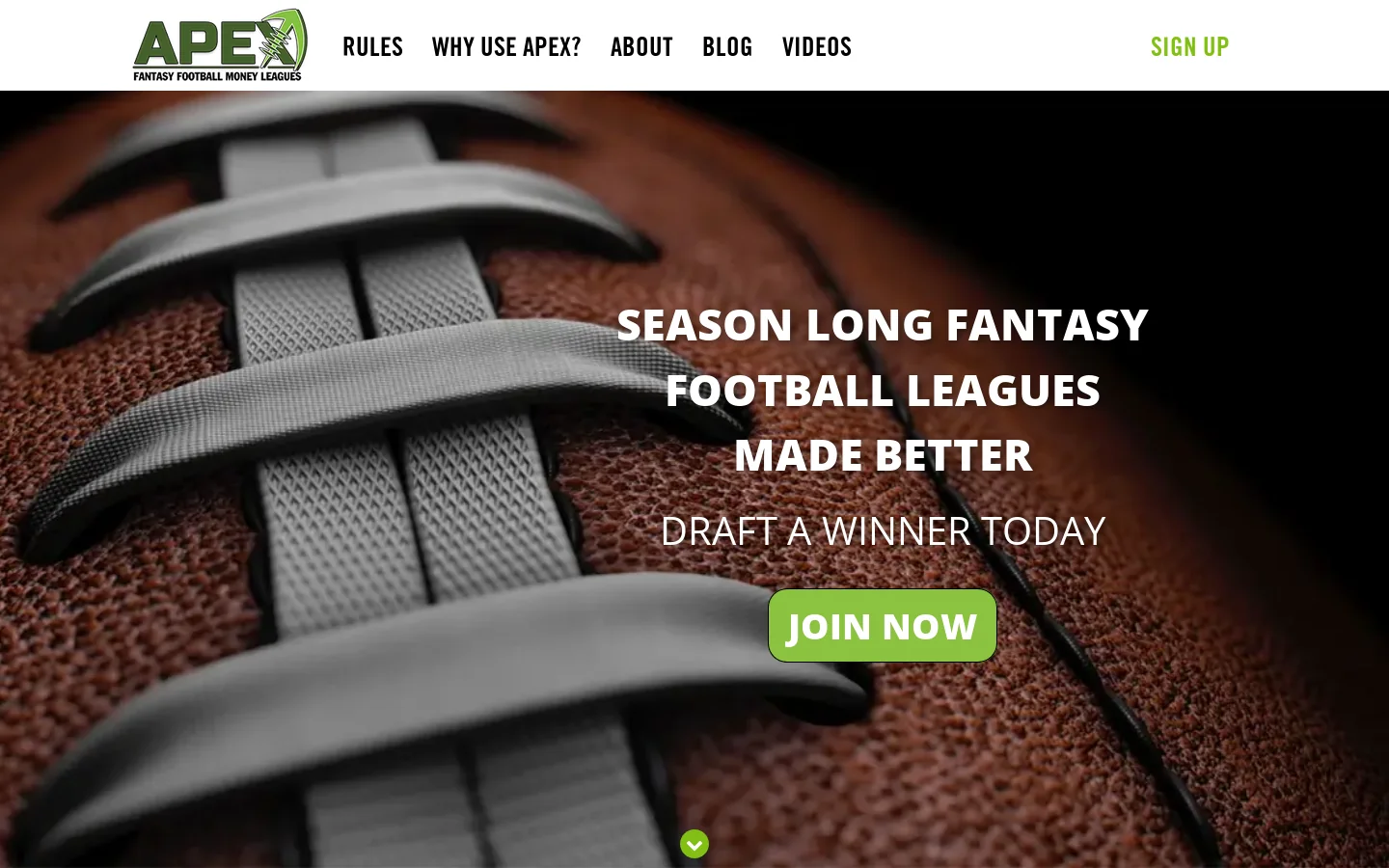Fantasy Football Money Leagues - Apex Fantasy Football Money Leagues Homepage screenshot