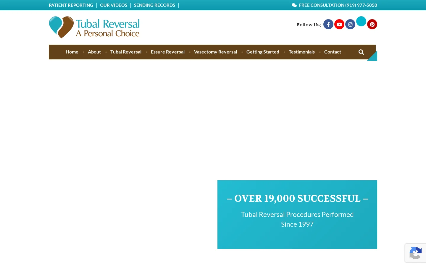 Tubal Reversal Doctors Homepage screenshot