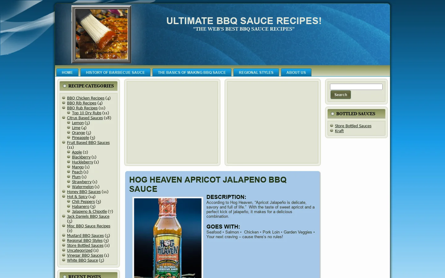 Ultimate BBQ Sauce Recipes Homepage screenshot