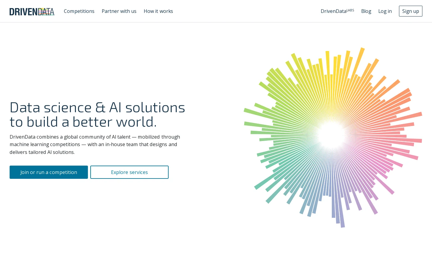 DrivenData Competitions Homepage screenshot
