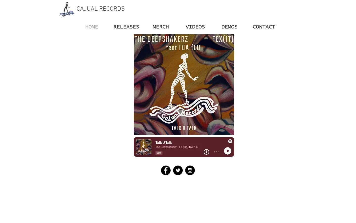 Cajual Records Homepage screenshot