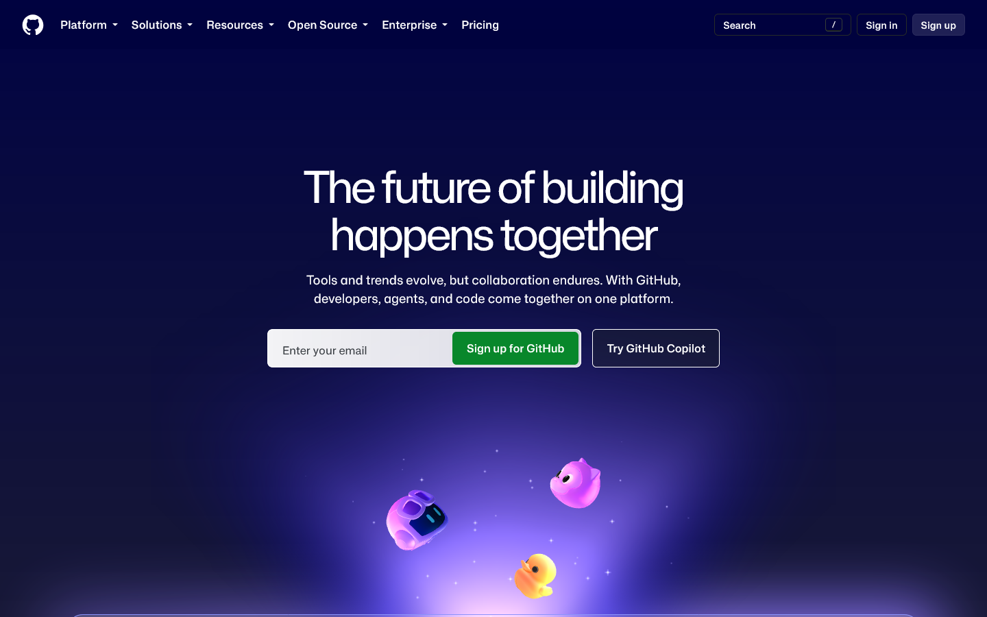 GitHub Homepage screenshot