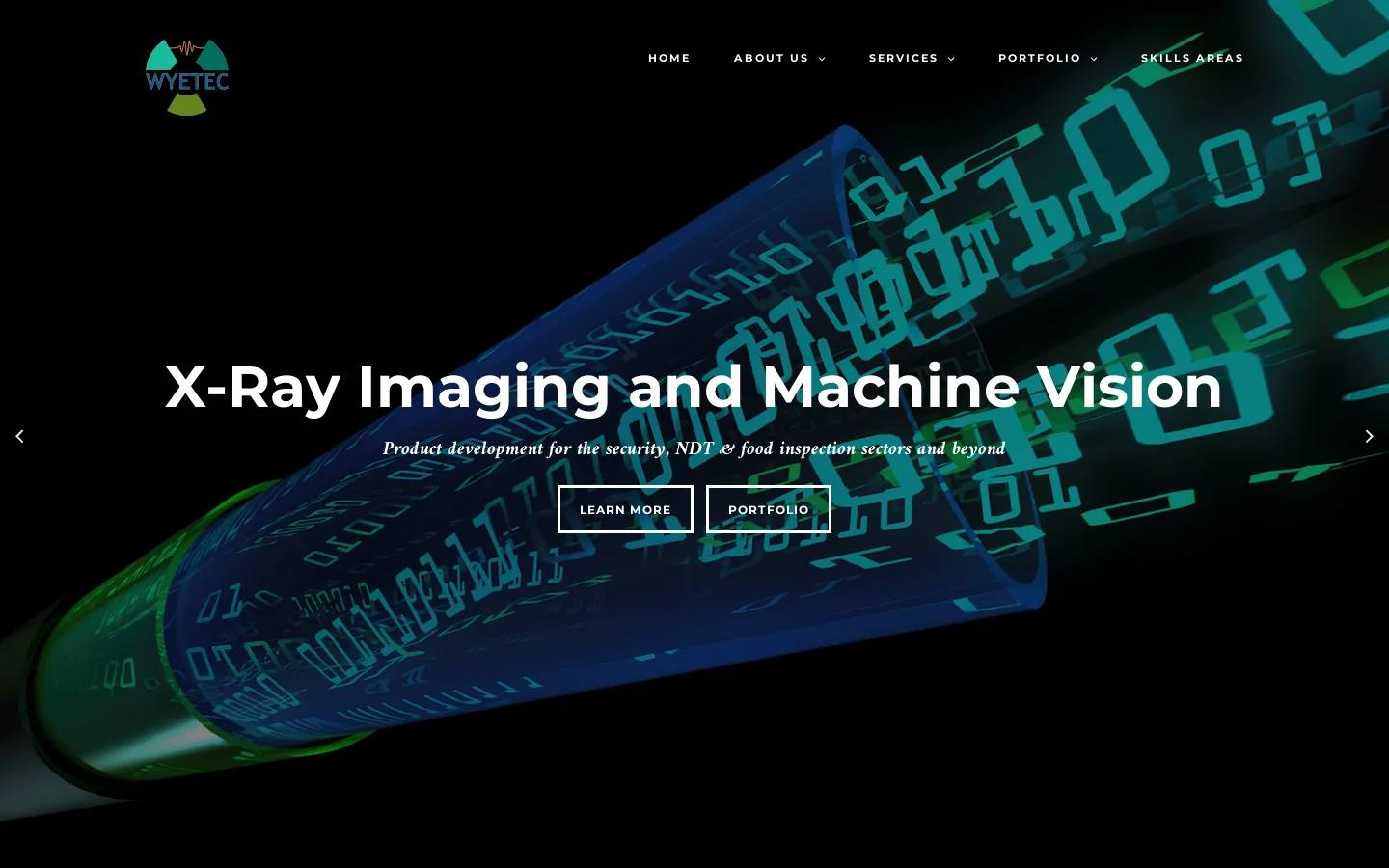 WyeTec Homepage screenshot