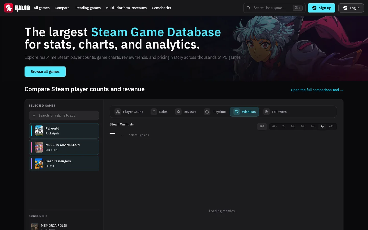 Raijin Homepage screenshot