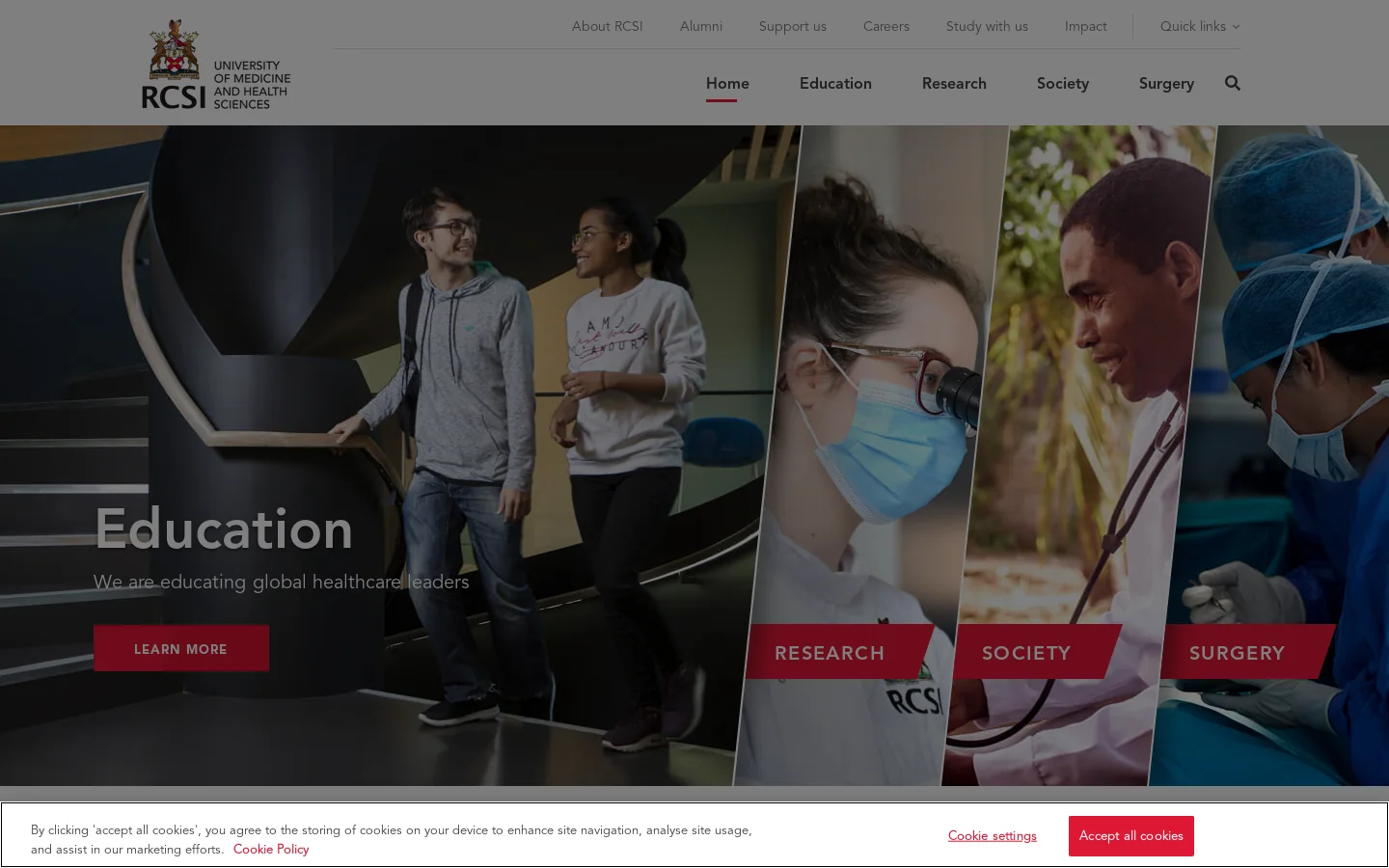 RCSI Homepage screenshot