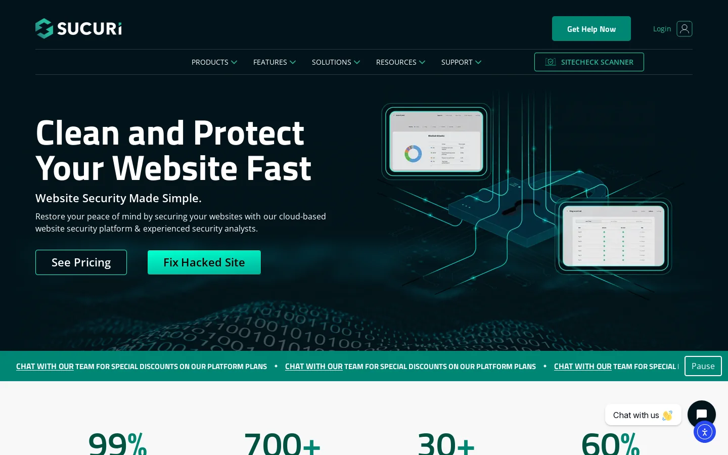 Sucuri Homepage screenshot