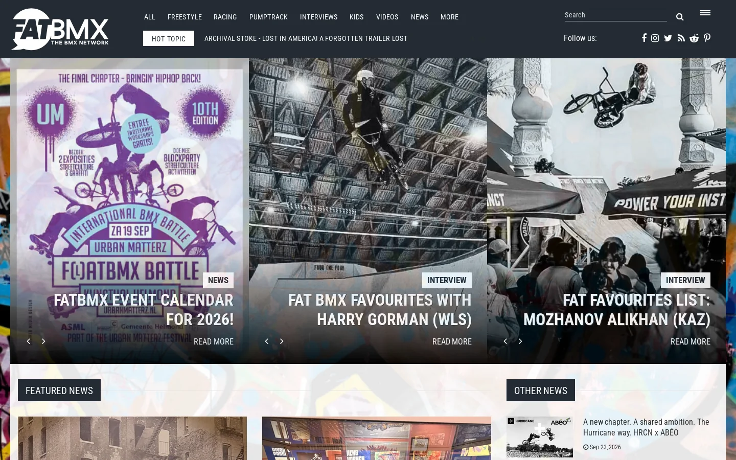 FATBMX The BMX Network Since 1998 Homepage screenshot