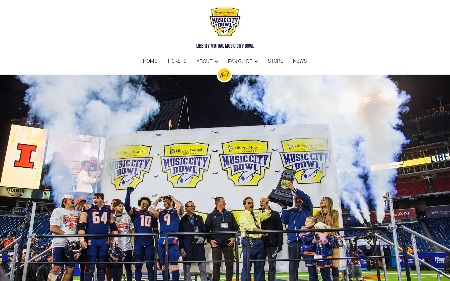 Liberty Mutual Music City Bowl Homepage screenshot