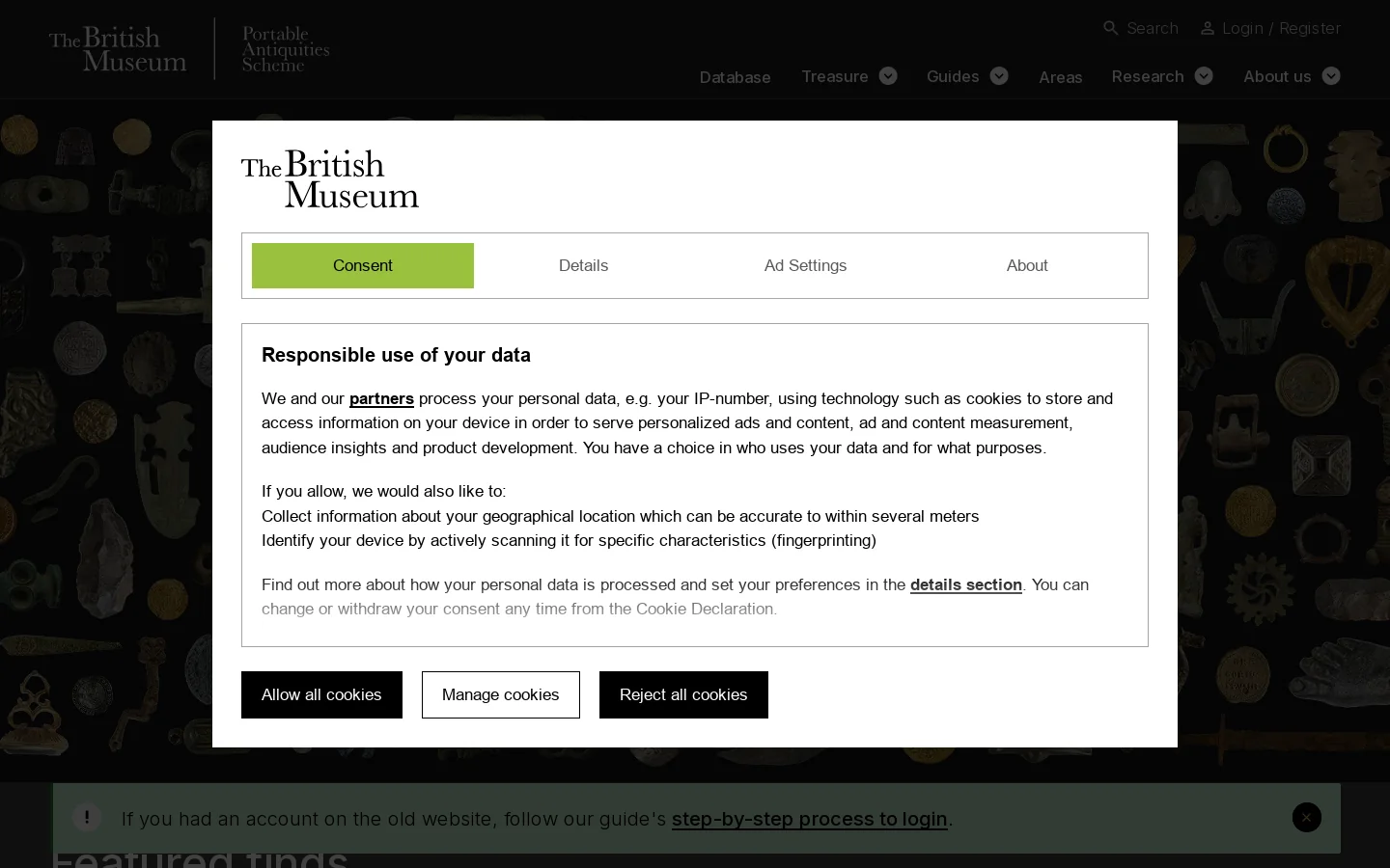 Homepage | Portable Antiquities Scheme Homepage screenshot