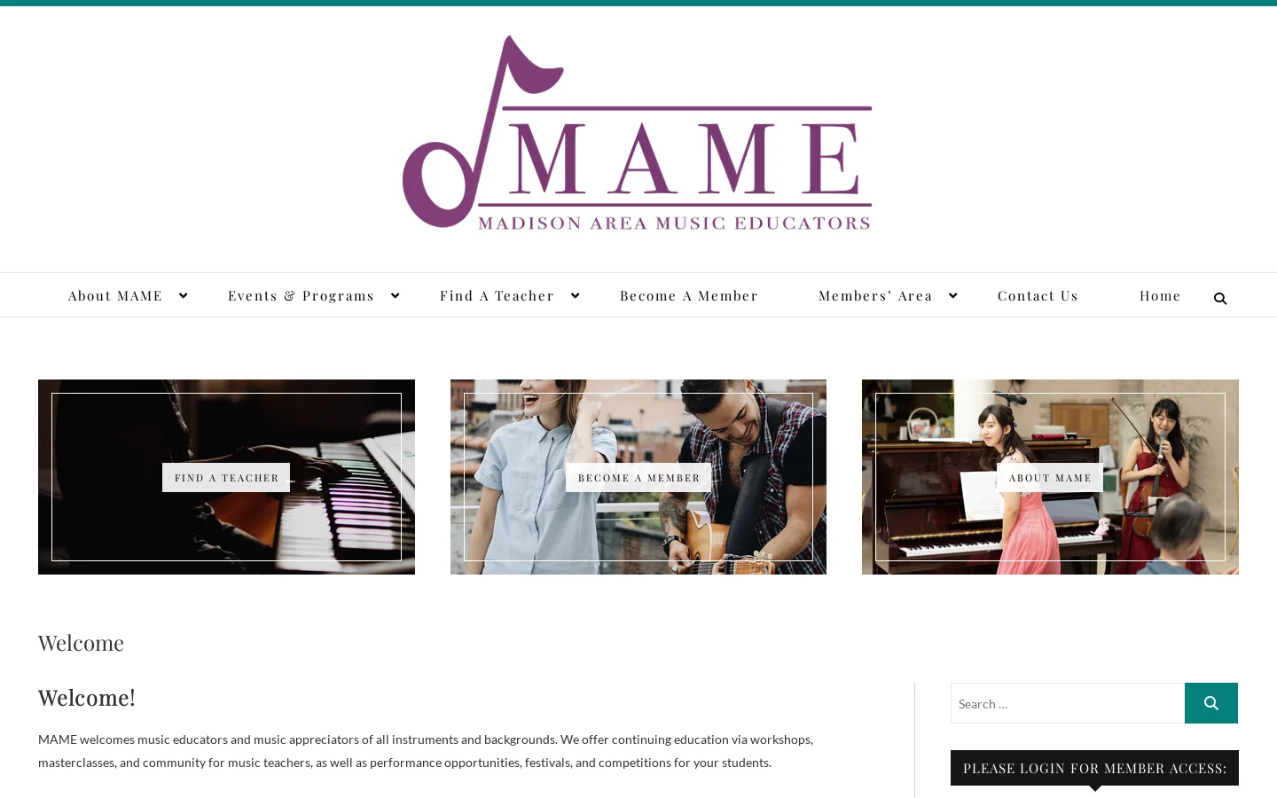 Welcome - Madison Area Music Educators Homepage screenshot