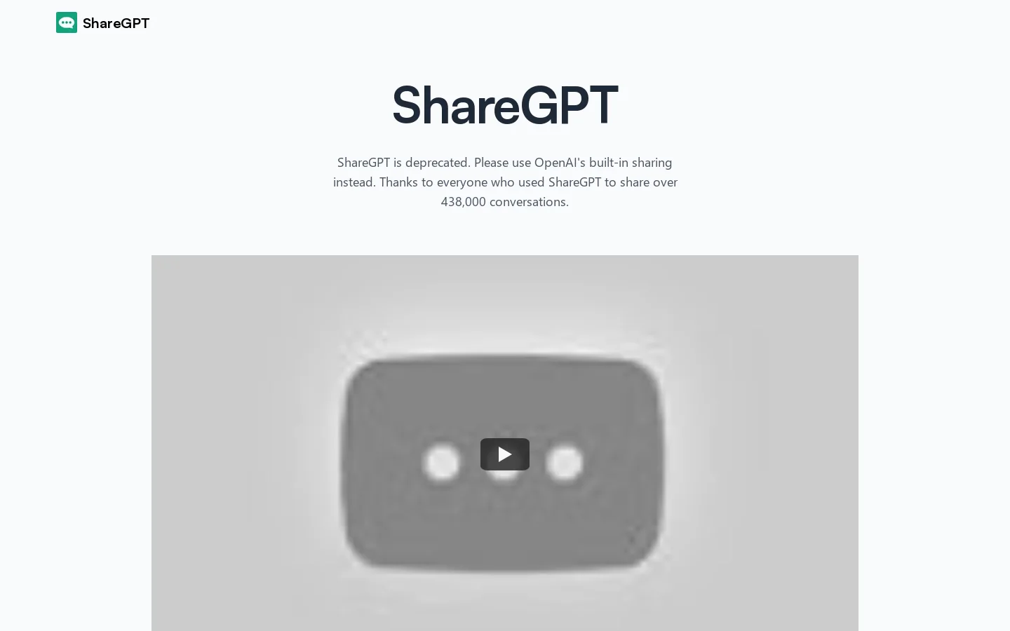 ShareGPT Homepage screenshot