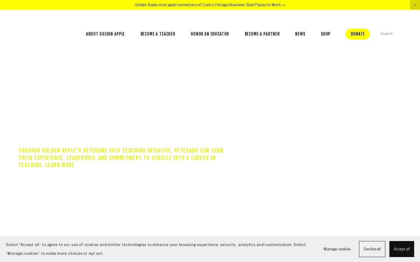 Golden Apple Homepage screenshot