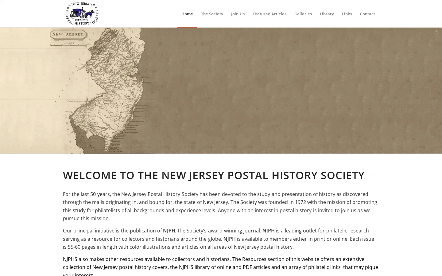 New Jersey Postal History Society – NJPHS ONline Homepage screenshot