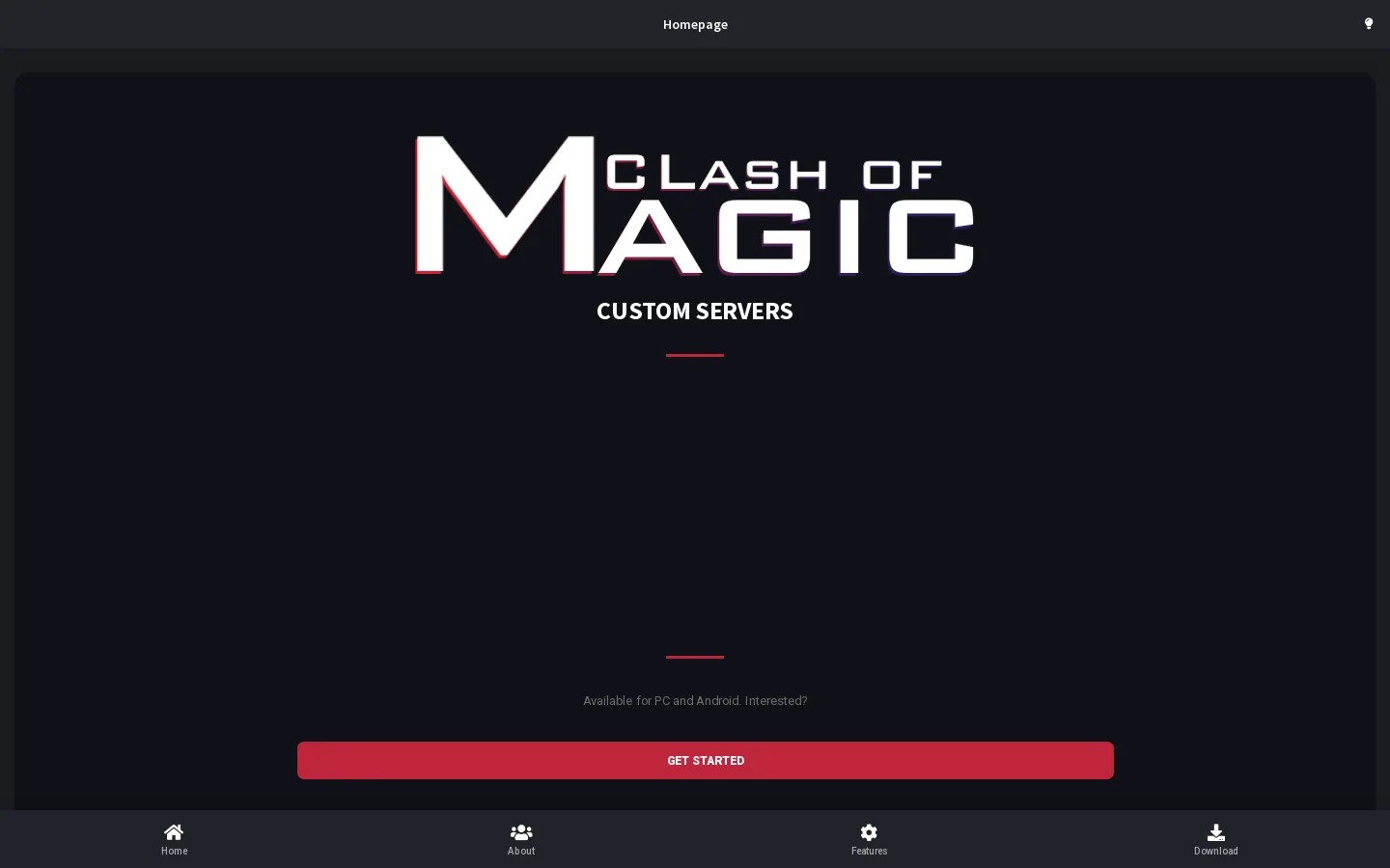 CoC Custom Server - CoC Server Homepage screenshot