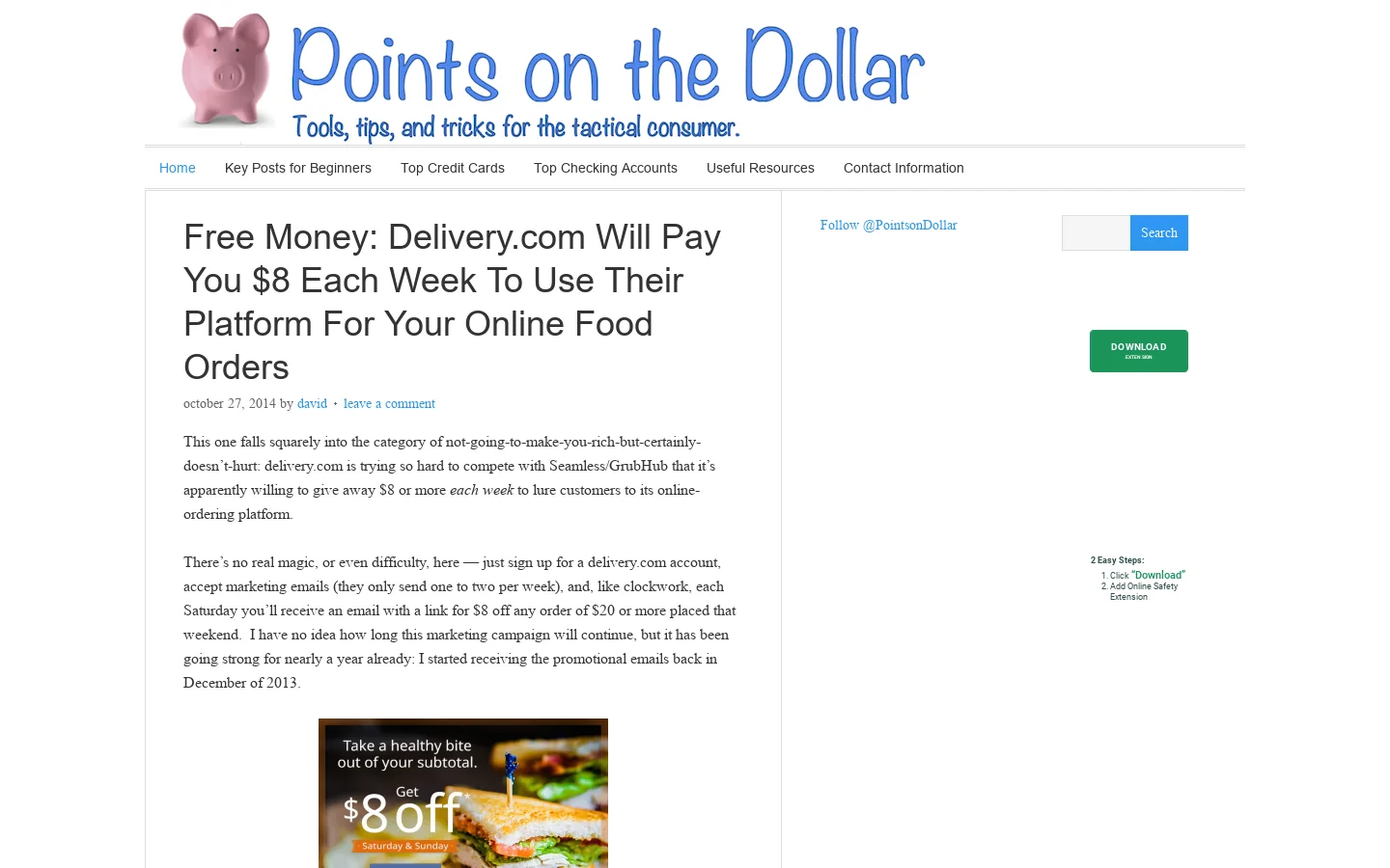 Points on the Dollar Home Homepage screenshot