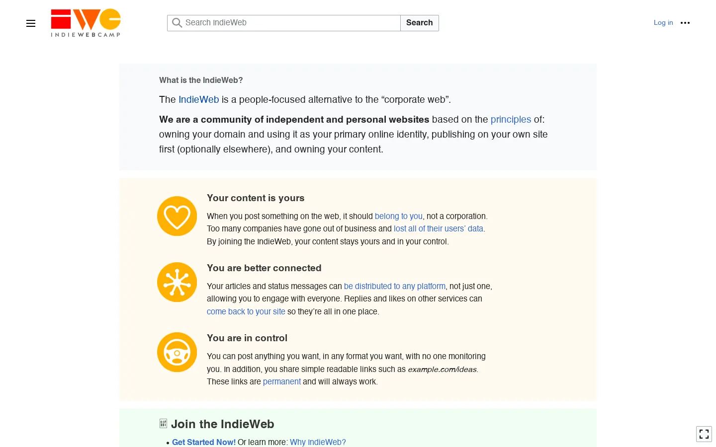 IndieWeb Homepage screenshot