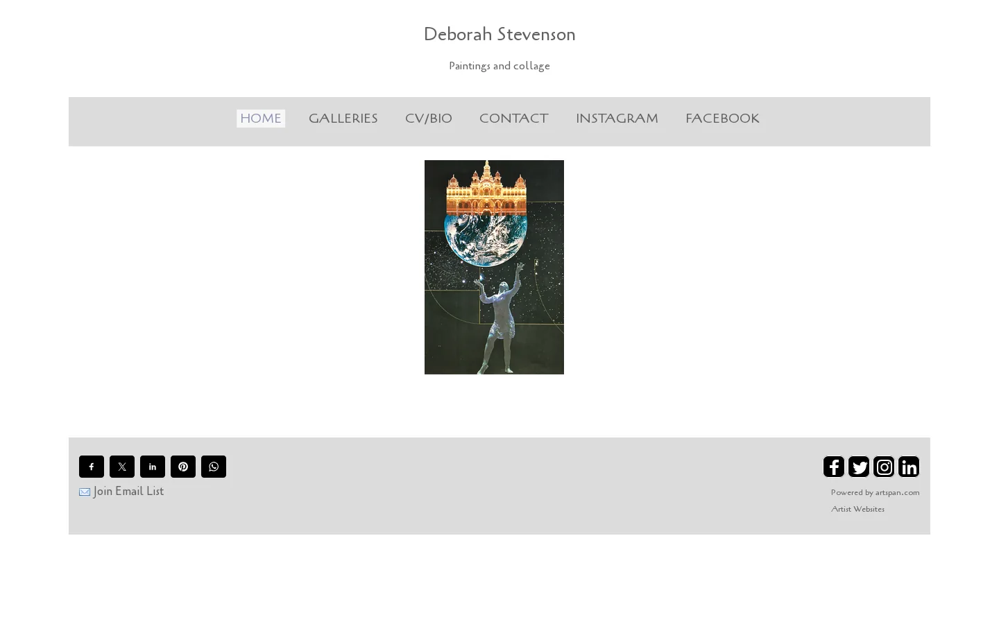 Paintings and handmade collage art originals and prints Homepage screenshot
