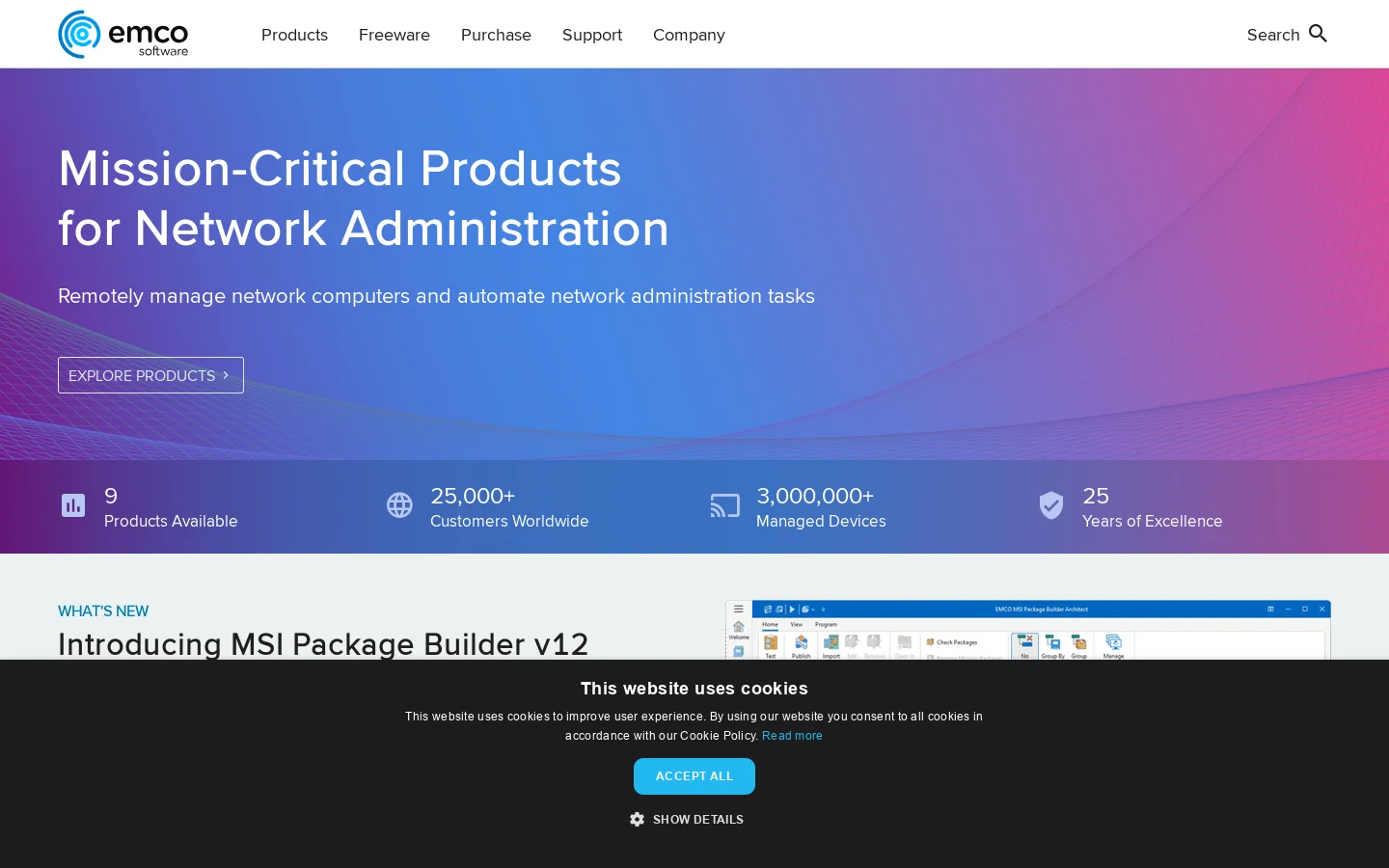 EMCO Software Homepage screenshot