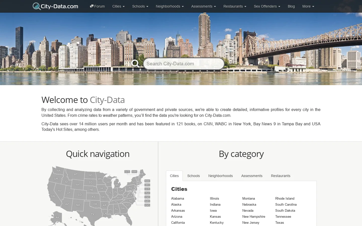 City-Data.com Homepage screenshot