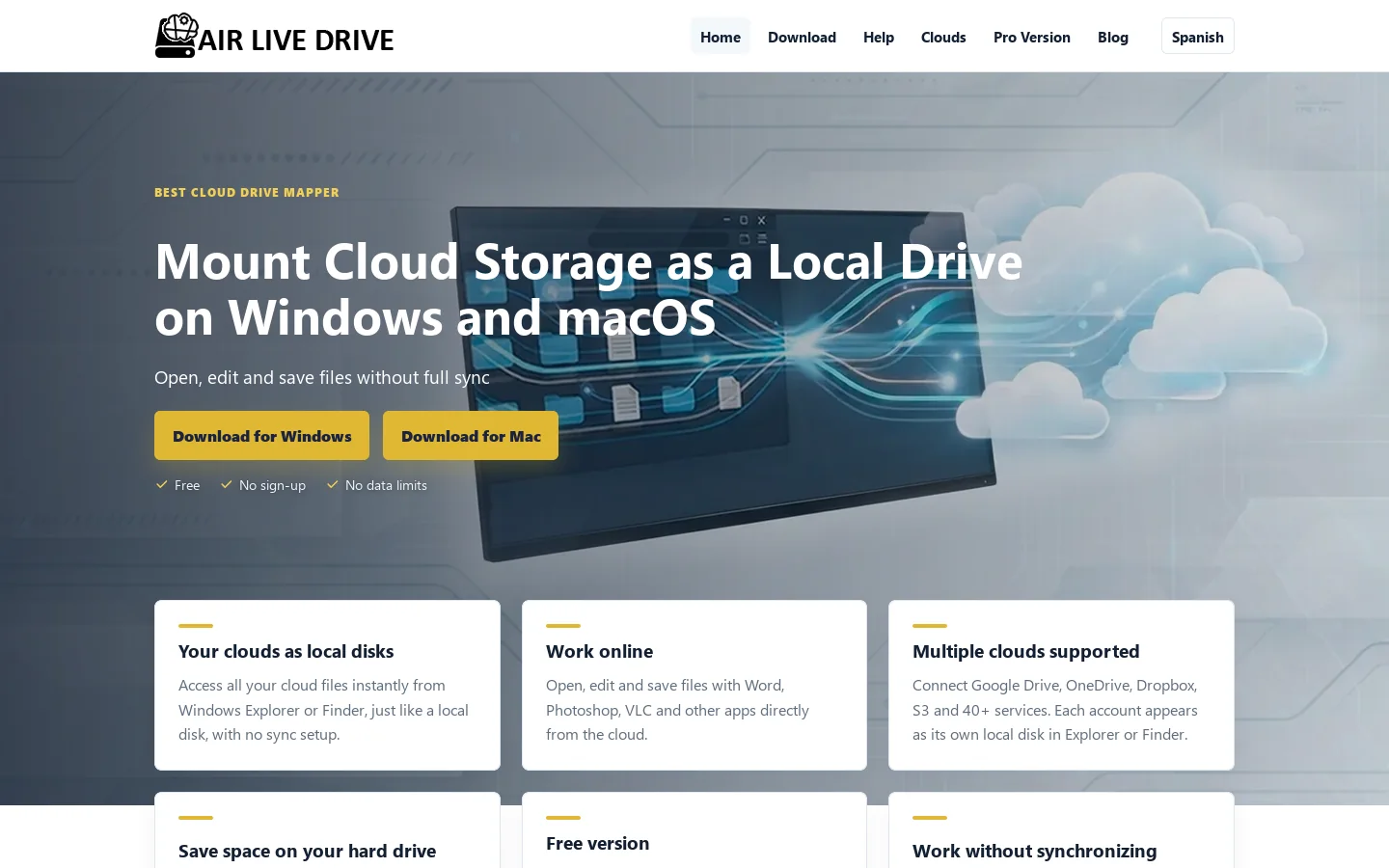 Air Live Drive Homepage screenshot