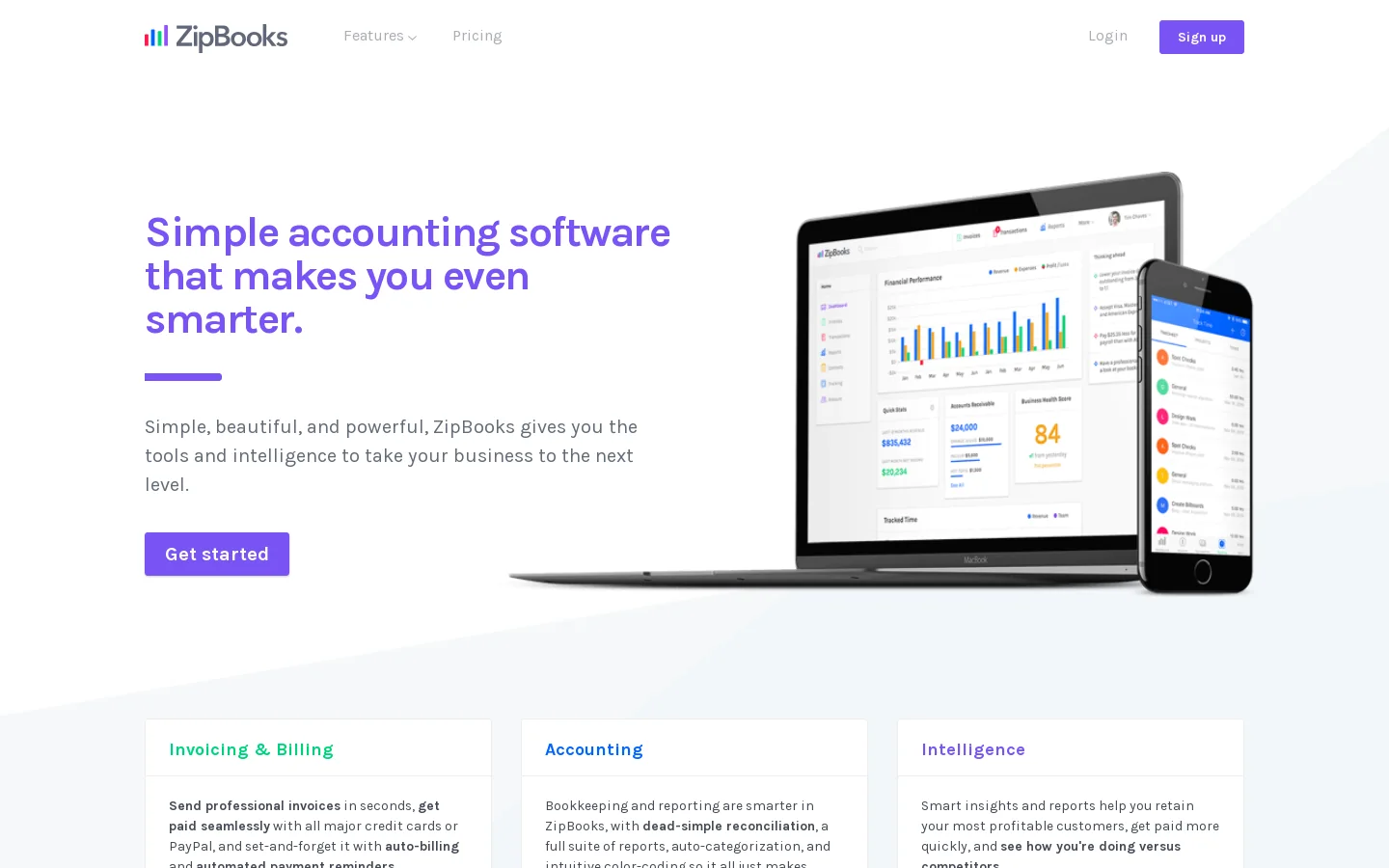 ZipBooks Homepage screenshot