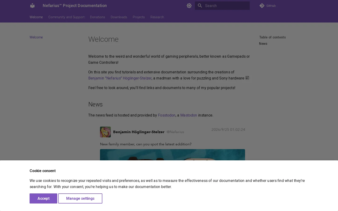 Nefarius™ Project Documentation Homepage screenshot