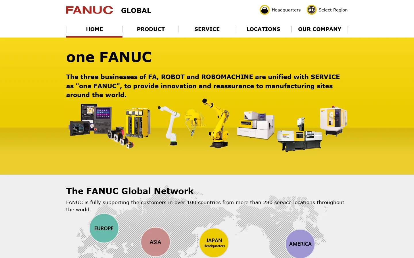 FANUC GLOBAL Homepage screenshot