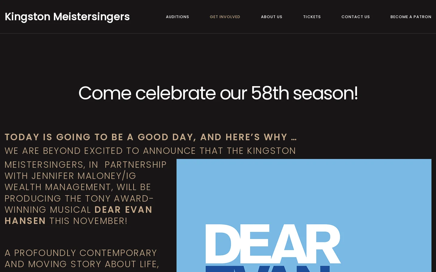 Kingston Meistersingers Homepage screenshot