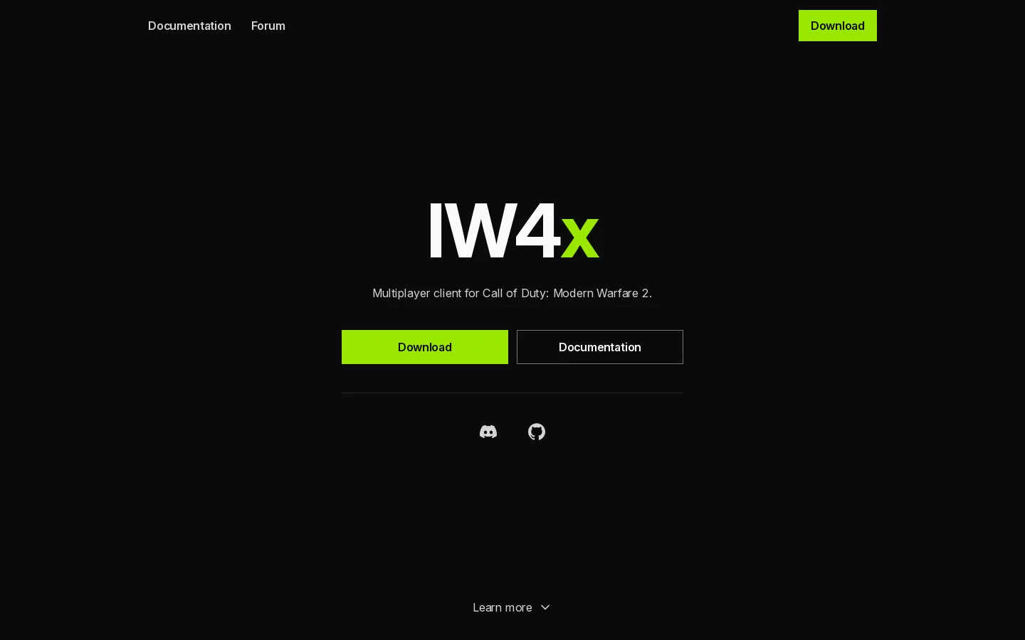 IW4x Homepage screenshot
