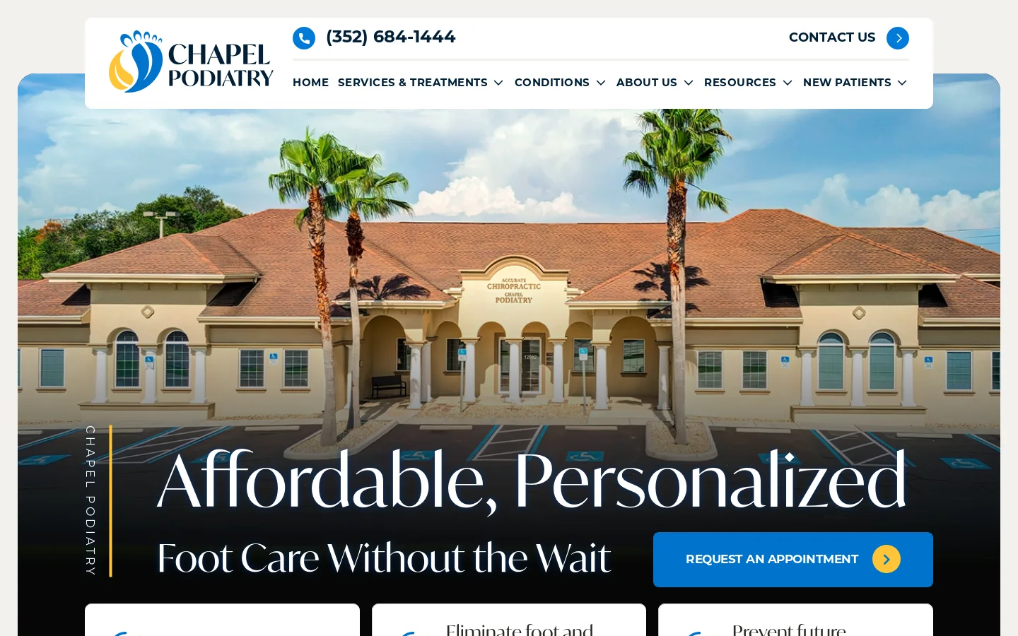Chapel Podiatry & Associates, PA Homepage screenshot