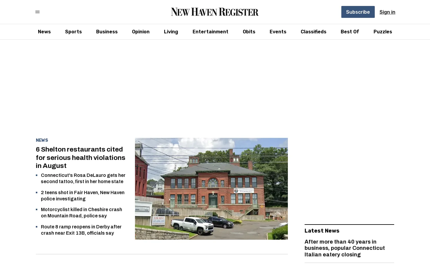 New Haven Register: News, Sports, Business, Entertainment, Real Estate, Culture and Food Homepage screenshot