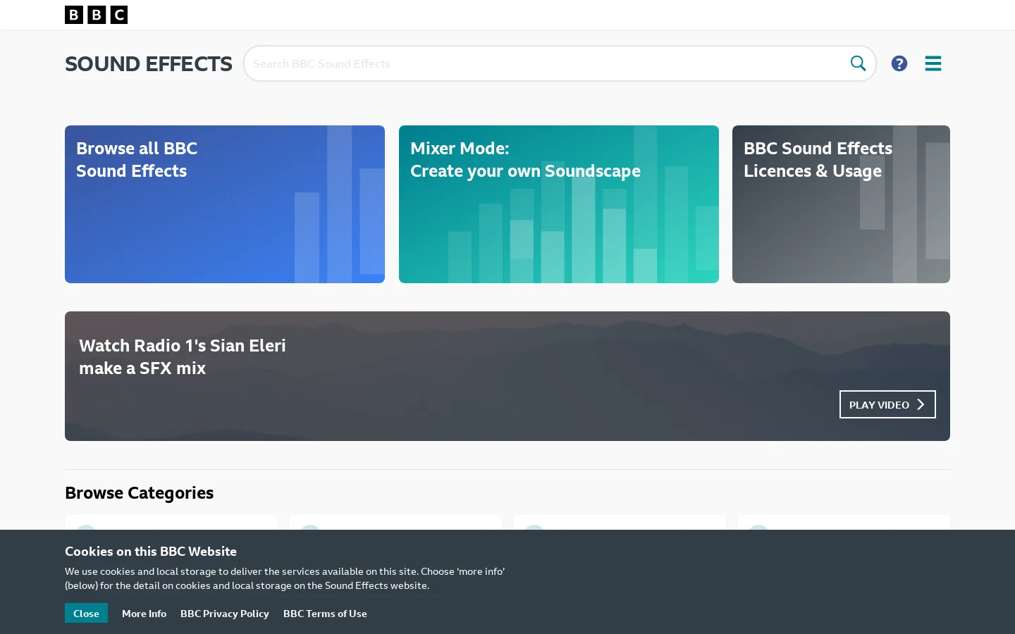 Sound Effects Homepage screenshot
