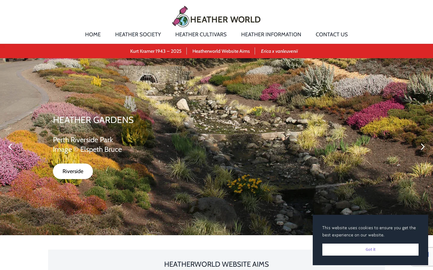 Heather World Homepage screenshot