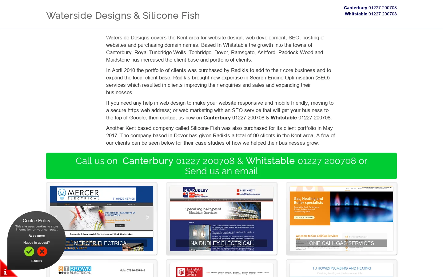 Website Design Kent, Fully featured websites from £449, Ecommerce from £699 Homepage screenshot