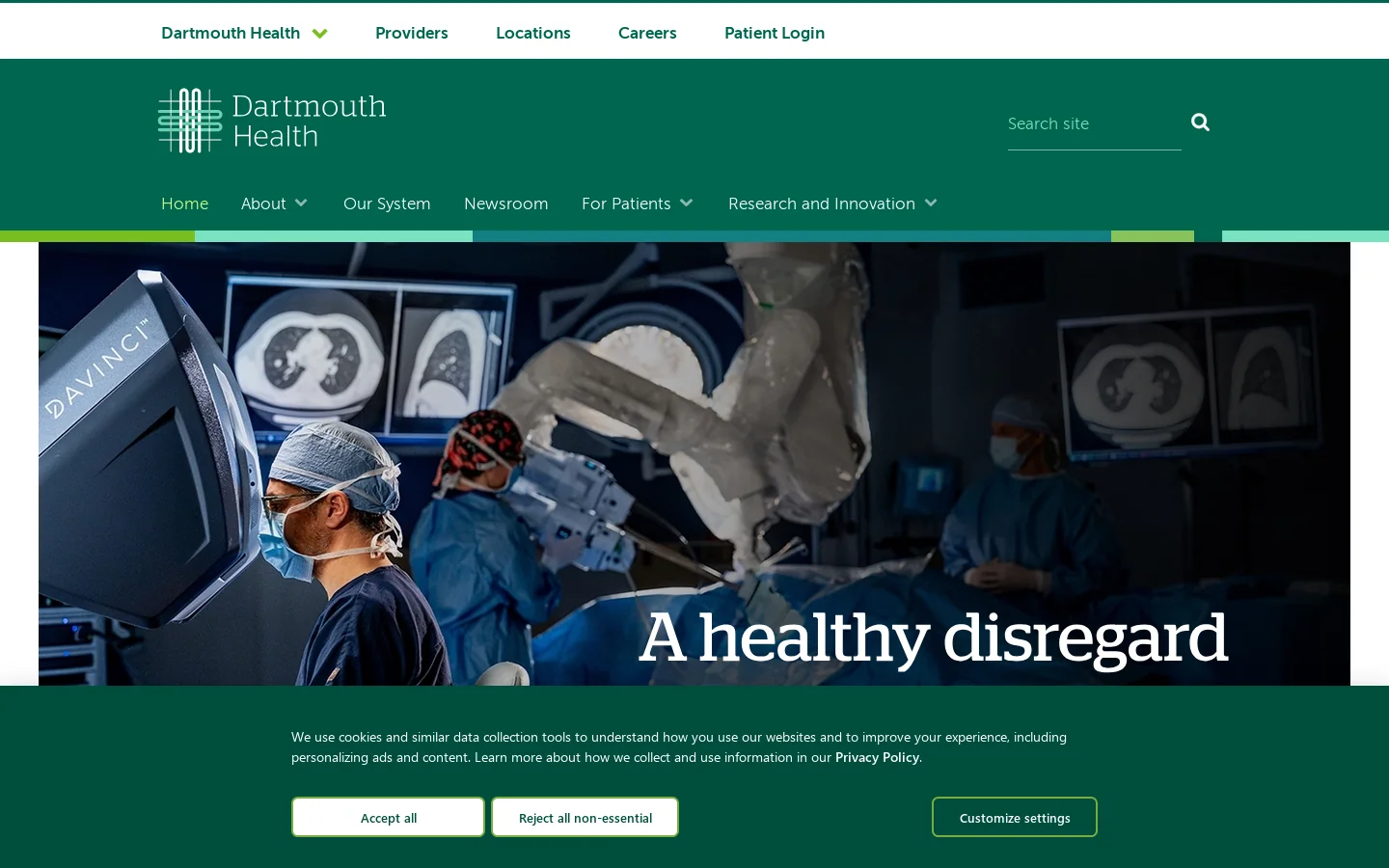 Dartmouth Health Homepage screenshot