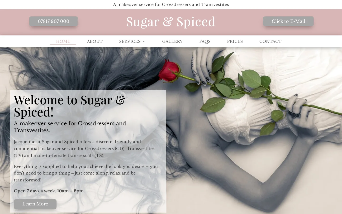 Sugar and Spiced Homepage screenshot