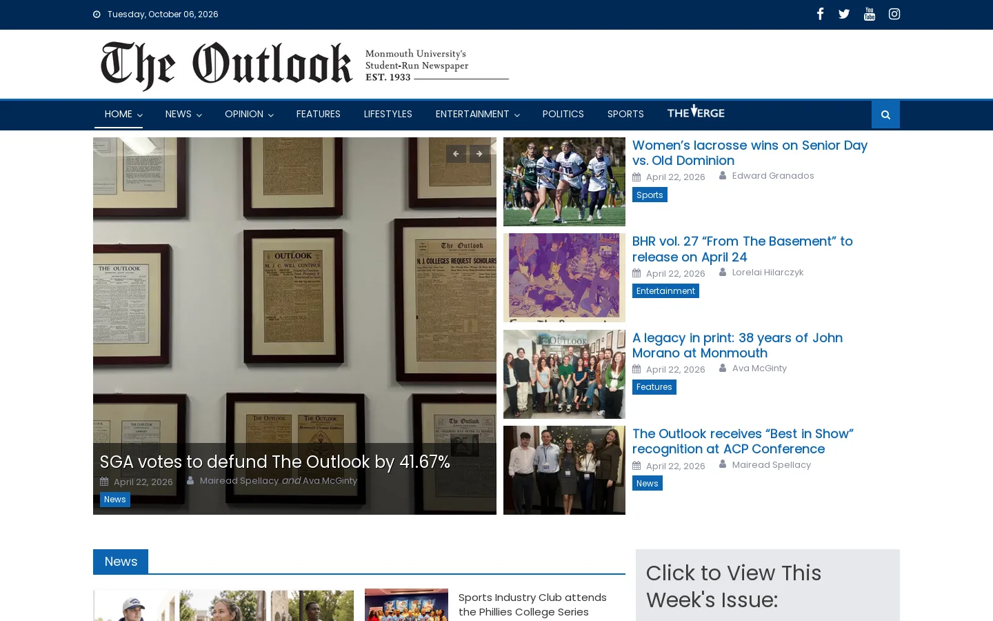 Home - The Outlook Homepage screenshot